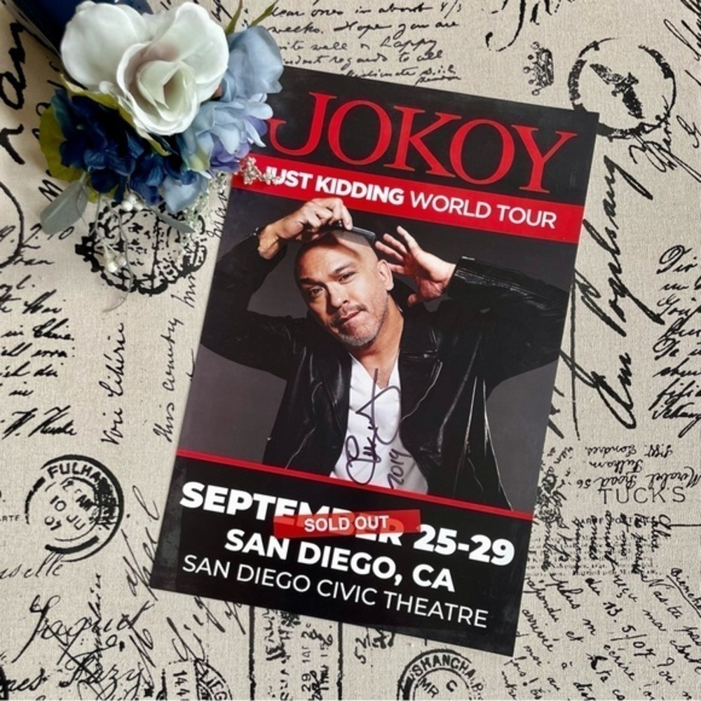 Jo Koy Signed Autograph Just Kidding Stand Up Comedy World Tour Poster